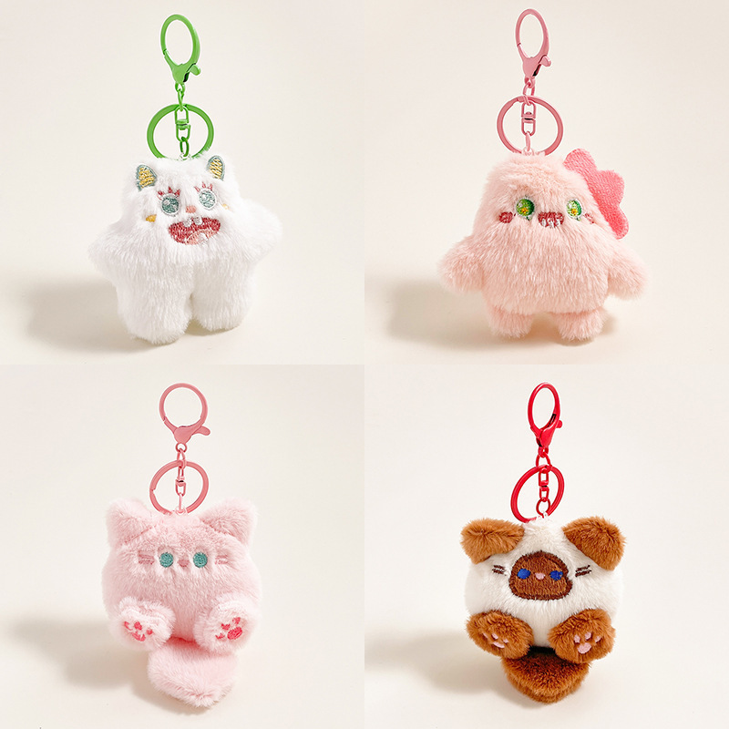 漫画リトルモンスタードールペンダントかわいい小さなギフトぬいぐるみ猫キーホルダーフロアプッシュ人形ペンダントアクセサリー|undefined