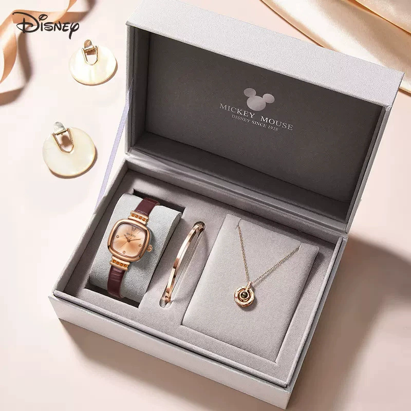 Gift Watch & Jewelry Set (Disney) in Castle Gift Box — Minnie Design, Watch + Necklace