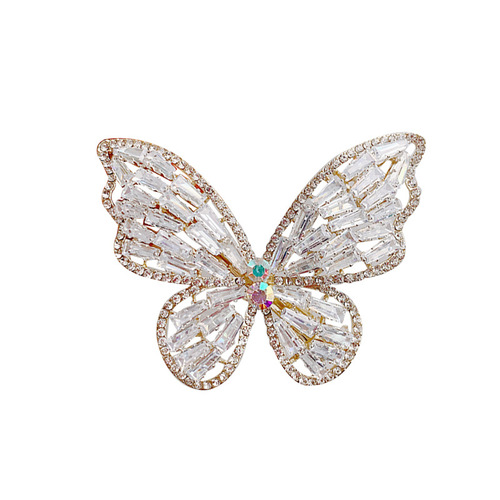 New Sparkling Zirconia Water Drill Butterfly Spring Clip Large Butterfly Hair Clip Korean Metal Teenager Hair Accessory Hair Pin