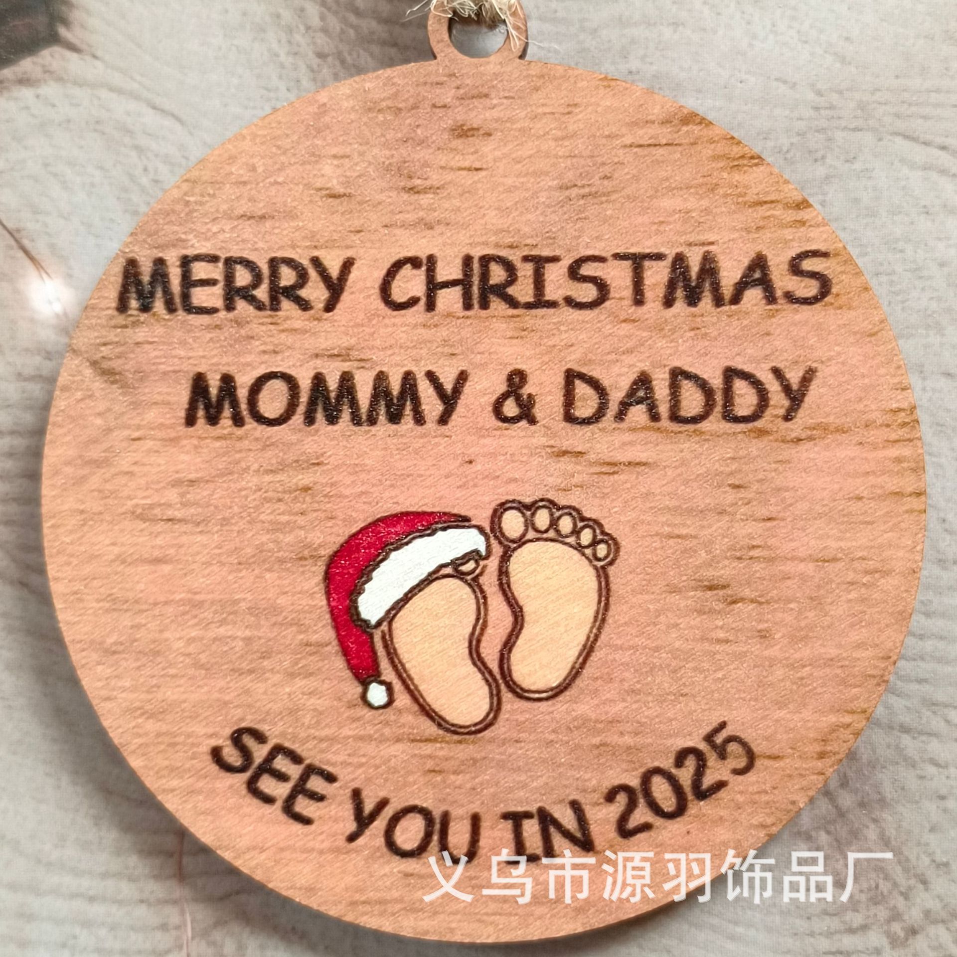 Colgante de árbol de Navidad Merry Mommy y Daddy explosivo transfronterizo para futuros padres