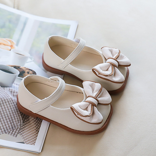 Girls' small leather shoes spring  autumn princess shoes baby girl's shoes soft sole children's shoes spring and autumn single shoes black