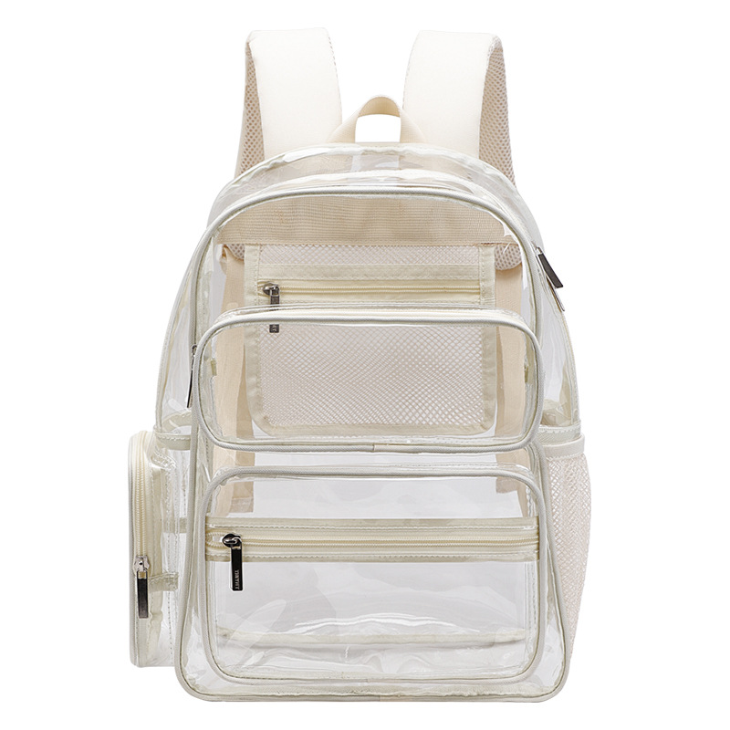 Fábrica de nueva moda personalizada de moda de moda de bolsillo de gran capacidad mochila de PVC transparente mochila a prueba de rociadores image 8