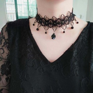 Europe and the United States exaggerated fashion new ladies temperament lace necklace clavicle chain personality water drop shape jewelry accessories