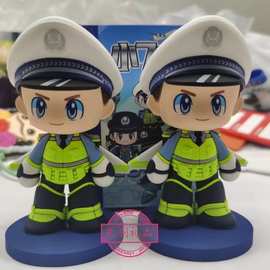 创意立体警察硅胶公仔摆件硅胶礼品手办 PVC汽车3D立体塑胶摆件