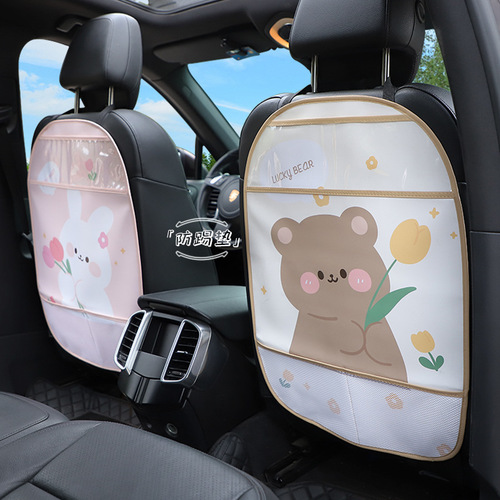 Car Seat Back Anti-Kick Pad, Kartoon Car Use Anti-Dirt Anti-Kick Protective Pad, Cute Creative Car Interior Accessory