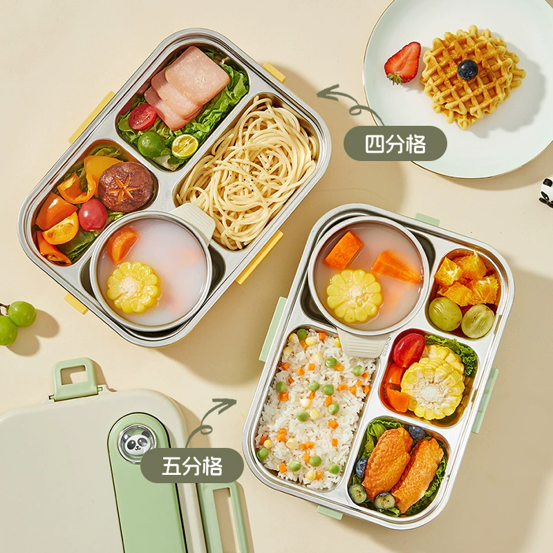 Thermos stainless steel, children's capacious double-layer lunch box for students