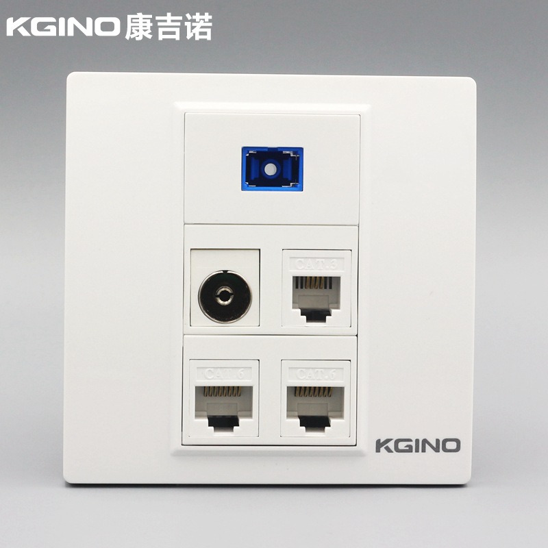 86型网络电话电视光纤面板CAT6网线CAT3电话插座TV电视SC光纤墙插