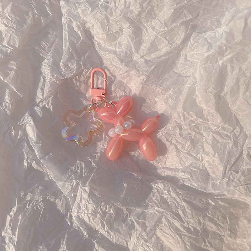 Pequeño Libro Rojo mismo lindo jalea globo láser perro llavero colgante colorido cachorro de dibujos animados teléfono llavero