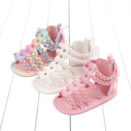 夏款宝宝鞋0-1岁防滑公主鞋魔术贴罗马婴儿凉鞋babyshoes BH2276