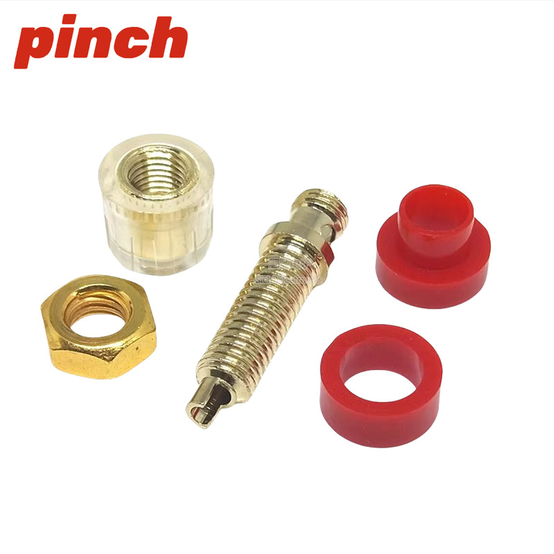 4mm Banana Plug Socket Gold-Plated 520 Small Amplifier Speaker Audio Crystal Binding Post Speaker Terminal