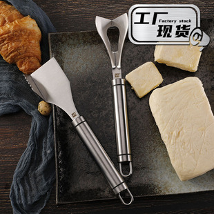 Factory new stainless steel right angle butter cutting knife 430 steel handle cheese cheese cutting knife cheese tools