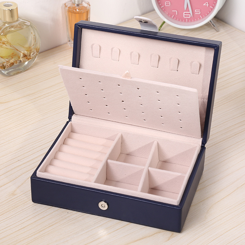 Simple Style Stripe Pu Leather Jewelry Boxes display picture 4
