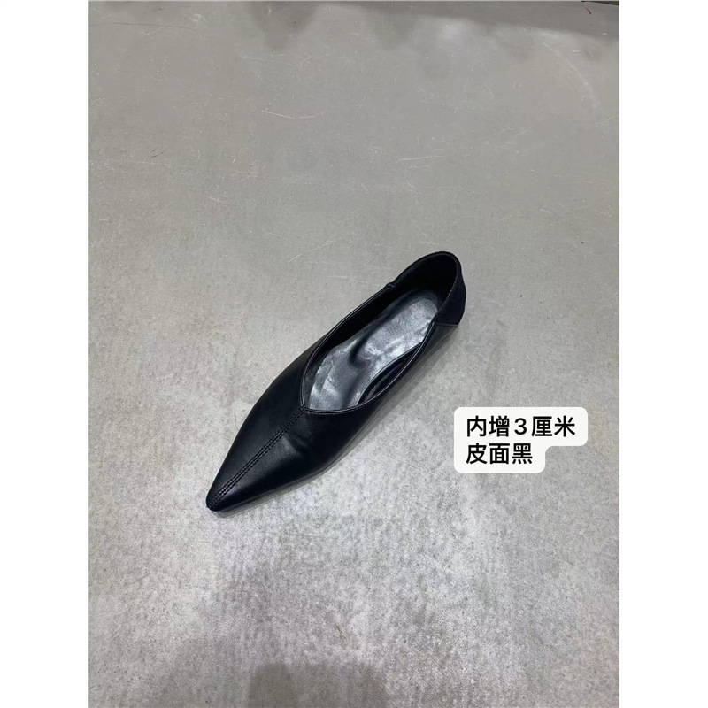 平底レトロポインテッドトゥヒョウ柄シングルシューズ婦人靴2025春秋フレンチソフトソール足が疲れにくい黒通勤靴|undefined