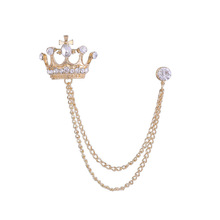 欧美流苏胸针链条翅膀领针日韩男士西服胸花配饰皇冠胸针服装配件