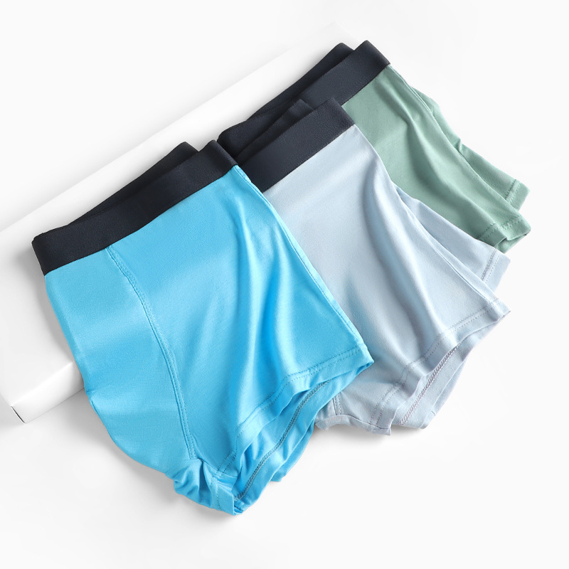 Four Seasons Men's Boxer Briefs Made of Recycled Cellulose with Antibacterial Crotch, High Elasticity, Sweat-Absorbent, Soft and Breathable