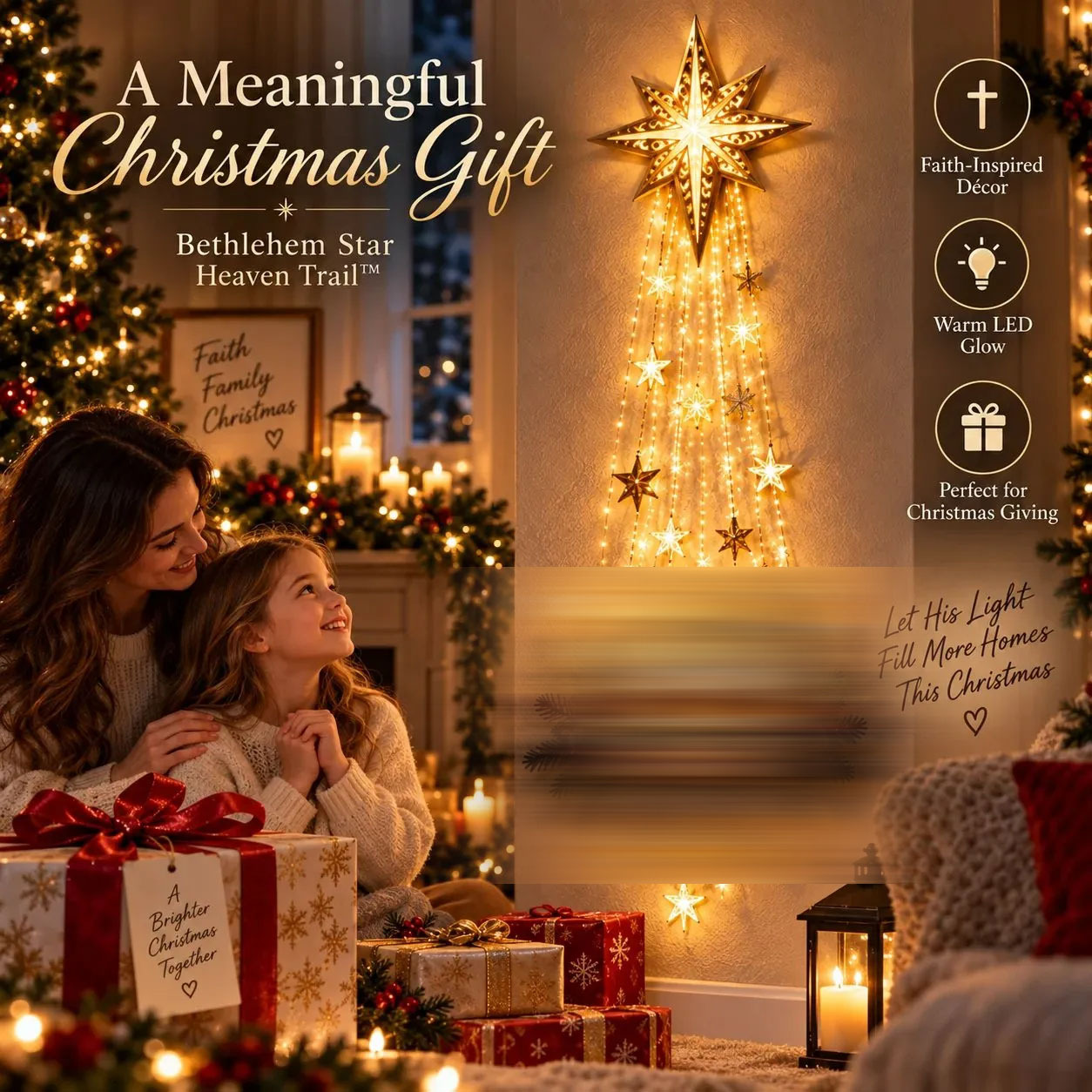 Decoración de Pared Luminosa del Nacimiento de Acrílico para Navidad