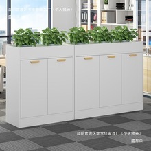 屏风隔断置物架办公室铁艺落地餐厅饮栅栏卡座装饰绿植隔断柜花架