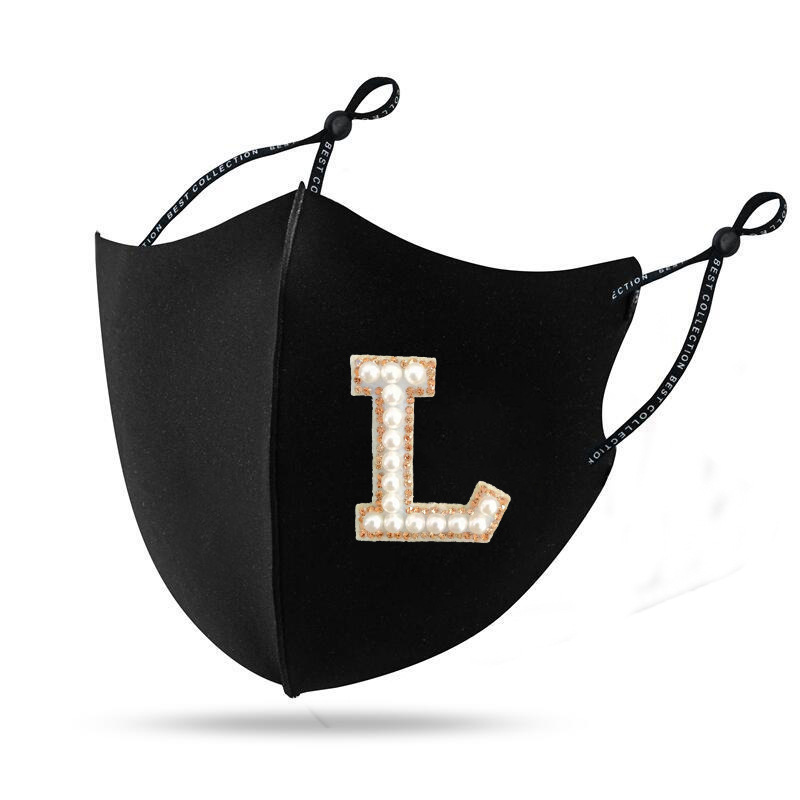 Máscara de diamante perla Otoño e Invierno nueva Máscara cálida personalidad creativa perla rhinestone máscara de tela a prueba de viento