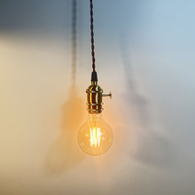 爱迪生全铜复古E27铜灯头个性创意床头阅读灯座开关螺口灯饰配件