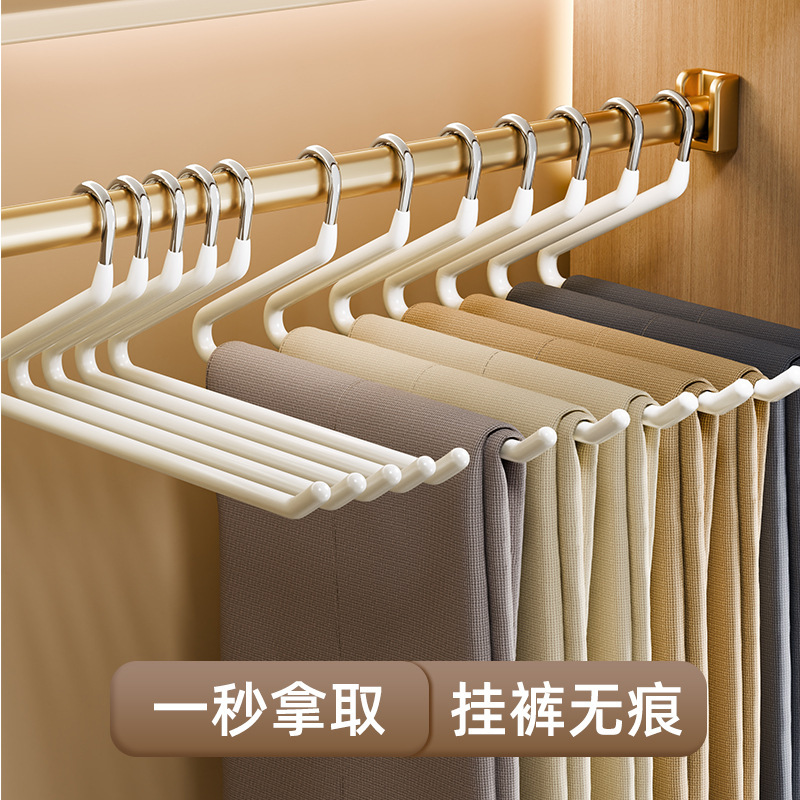 家庭用ズボン掛け用のガチョウ型ズボンハンガー、特別な跡のないズボンクリップ、滑り止めの2字型Zワードローブ、内蔵収納アーティファクト|undefined