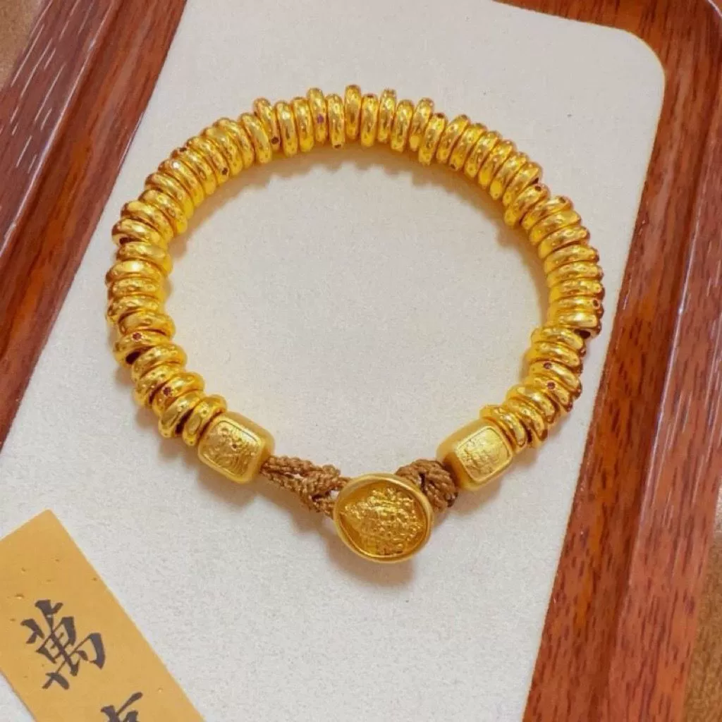 Невыцветающий древний желтый рубиновый браслет Бога богатства, браслет Закирам для мужчин и женщин, привлекающий богатство и богатство.