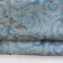 双鱼座锦鲤新中式仿宋锦面料提花服装布马甲上衣汉服锦缎