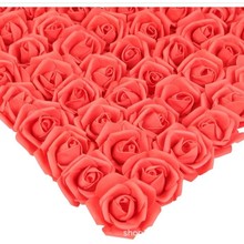 跨境4.5cm仿真玫瑰花泡沫花头DIY婚礼中心摆饰派对家居装饰200个