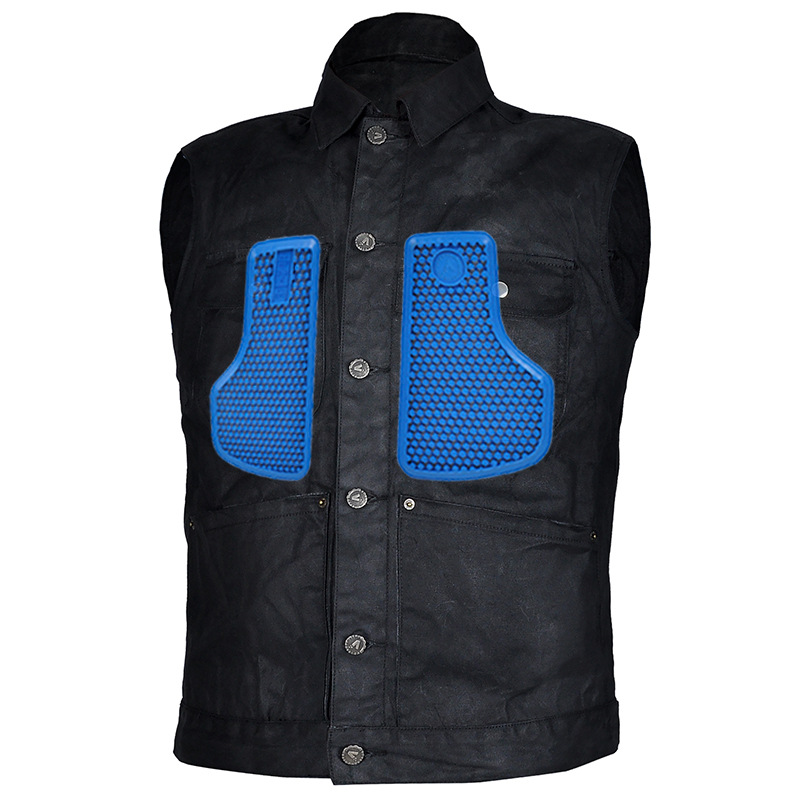 VOLERO motocicleta ciclismo traje de los hombres y las mujeres ocasionales retro Americano recubierto tela cera aceite chaleco Caballero