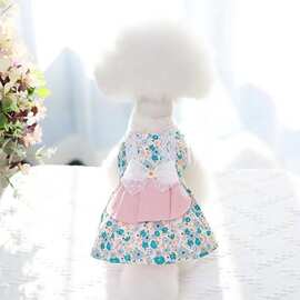 宠物夏天四季碎花裙狗狗猫咪新款连衣泰迪小型犬夏季薄裙