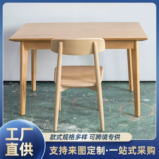 工厂批发定制全实木原木色快餐厅商用日式料理餐厅桌椅组合