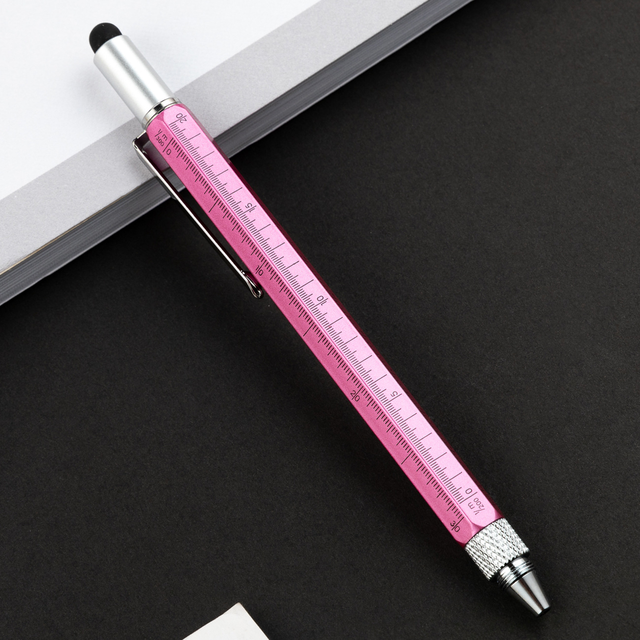 Lápiz multifuncional 6 en 1 lápiz de bola de metal calibración in situ nivelador destornillador lápiz de condensador herramienta creativa lápiz