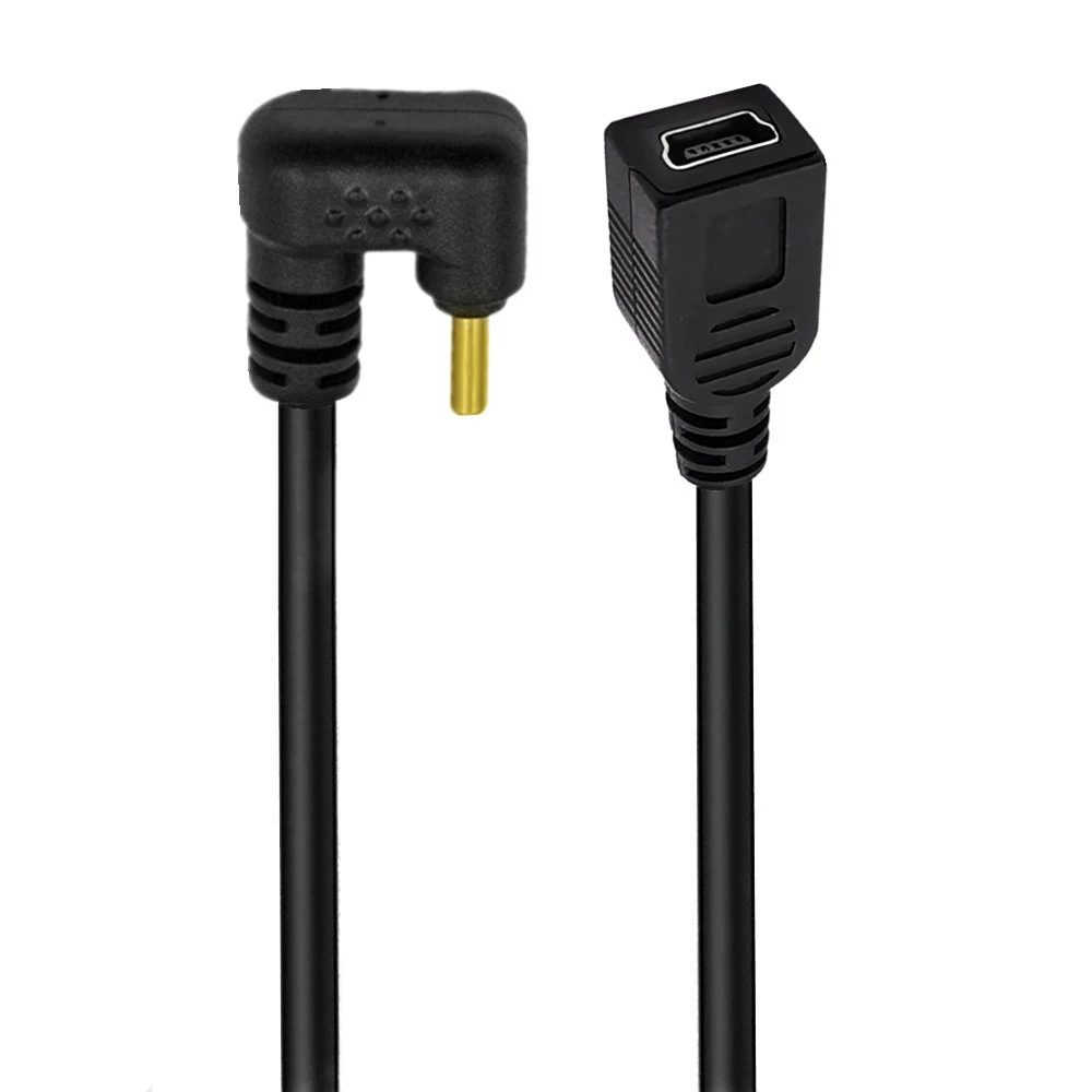 Кабель-адаптер Type-C (Duttek) к Mini 5-пин, позолоченные контакты, варианты под прямым углом 90°, длина 25 см