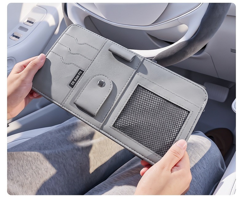 Car sun visor storage clip multifunctional in-car glasses clip card holder storage bag document holder storage case