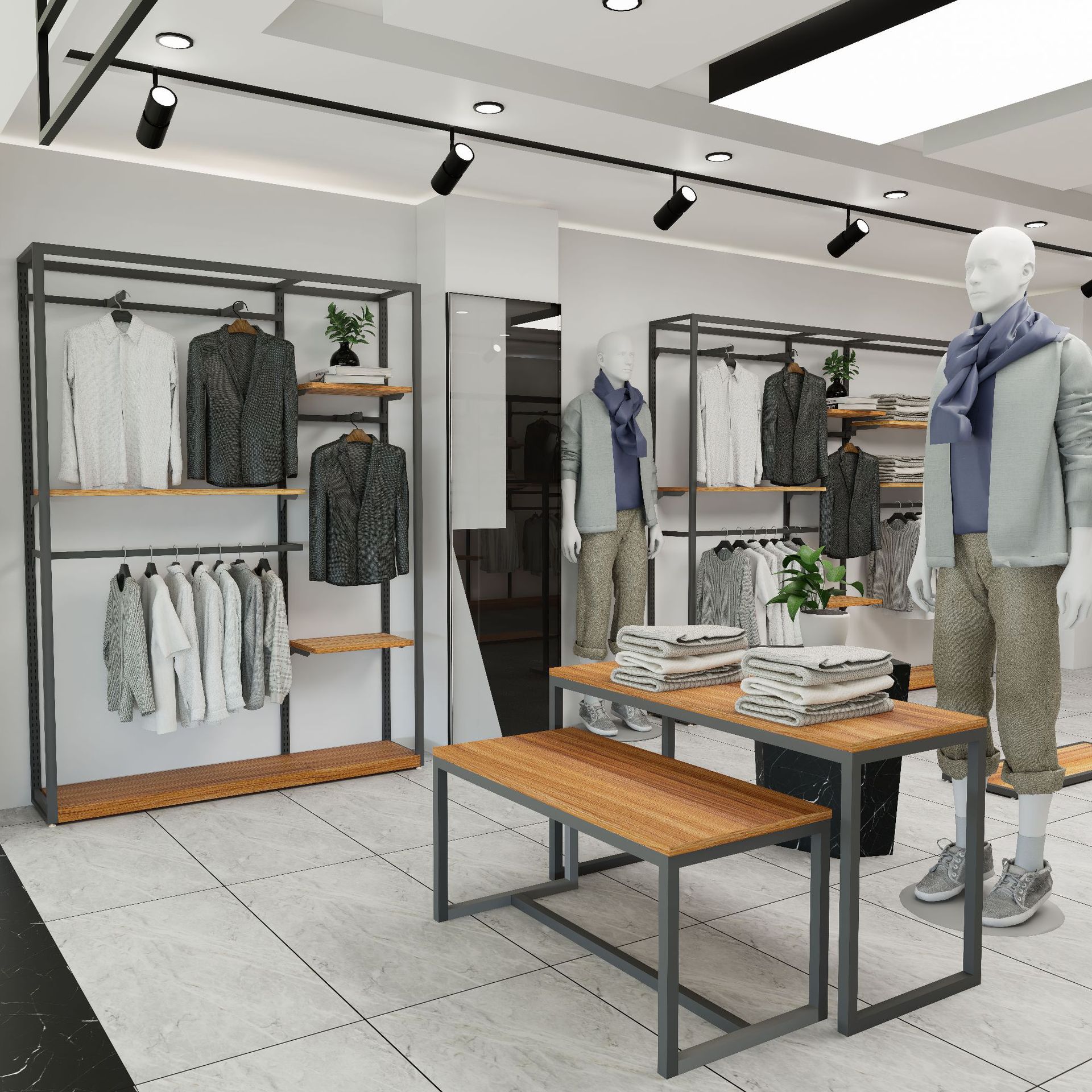 Centro comercial transfronterizo estantes de ropa de hombre tienda de ropa estantes de exhibición de ropa estantes de exhibición de ropa estantes de exhibición de tienda de ropa reforzados