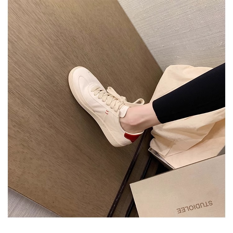 Grava madre studiolee hacer lazos de tendencia vieja casual versátil zapatos de skate redondos zapatos blancos para mujeres nuevos