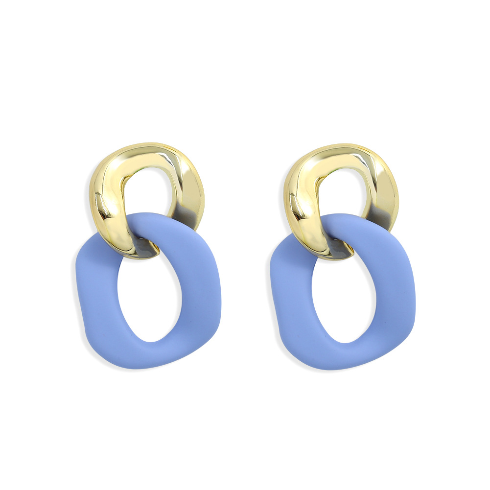 Korean Geometric Acrylic Matte Earrings display picture 1