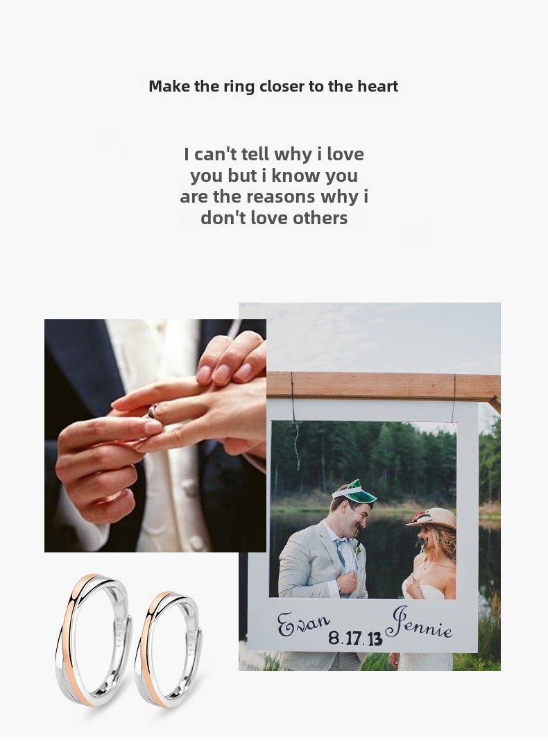 Mobius Couple Ring Sterling Silver Niche Design Adjustable Open Ring_voghion.com