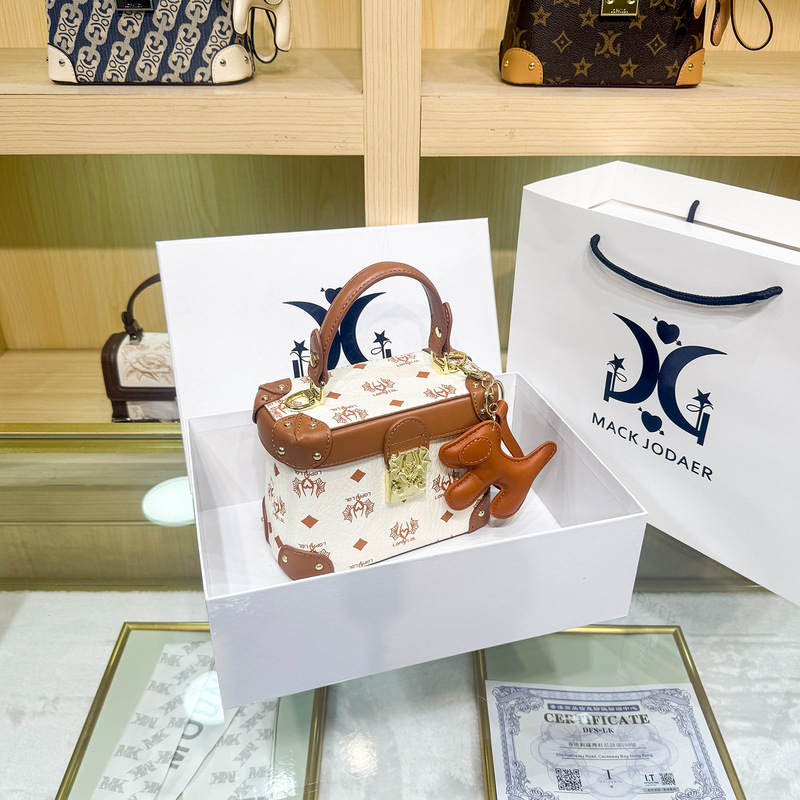 Dropshipping Niche High-End Color-Blocked Printed Box Bag for Women 2026 New Model Commuter Handbag Crossbody Bag Wholesale