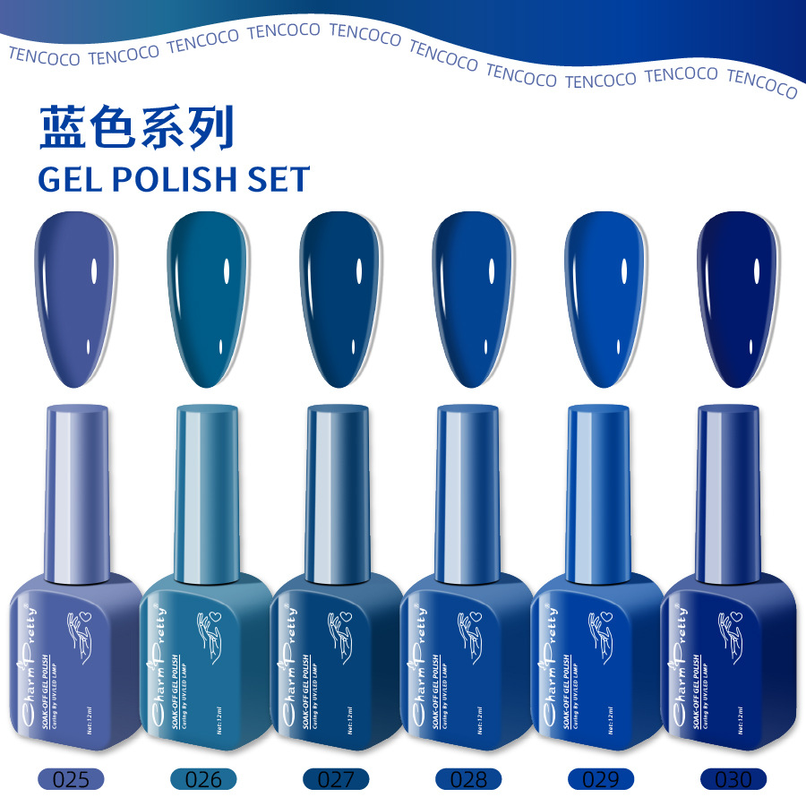 Factory Wholesale Cross-Border Supply of New Single-Color Uv Gel Nail Polish, 6 Bottles Small Set