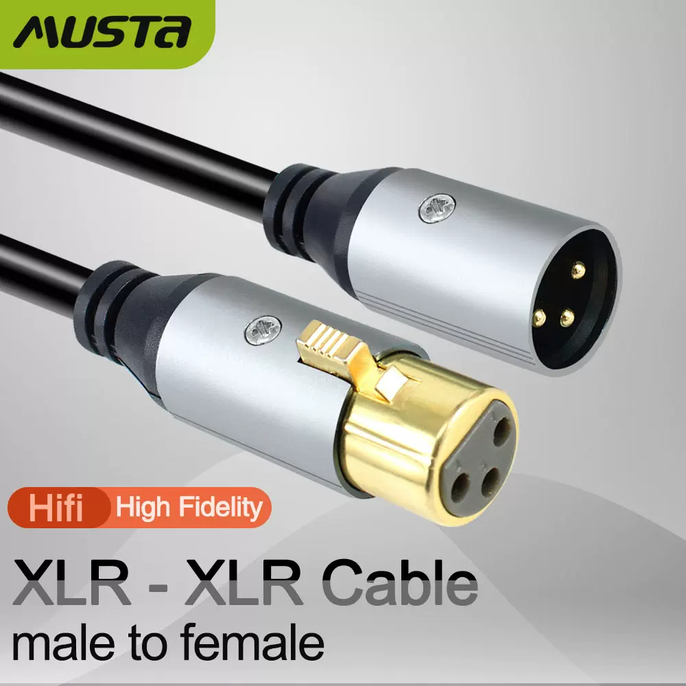 枪灰XLR卡龙头6.5转卡侬母音频线6.35三芯XLR平衡麦克风话筒1.5m