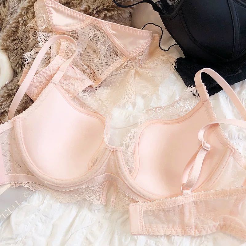 Ventas directas de fábrica comercio electrónico transfronterizo Sudeste de Asia Vietnam Tailandia damas burbujas encaje pecho pequeño recogido sujetador Tovin