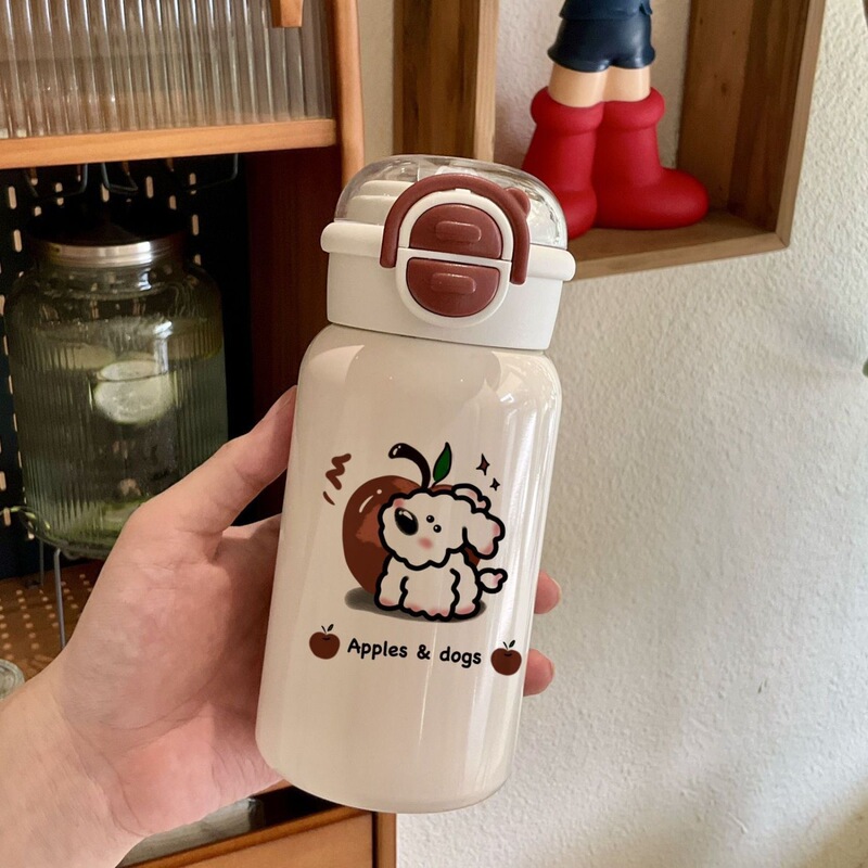 食品级塑料杯ins新款双盖手提大容量吸管可爱高颜值儿童高级水杯|undefined