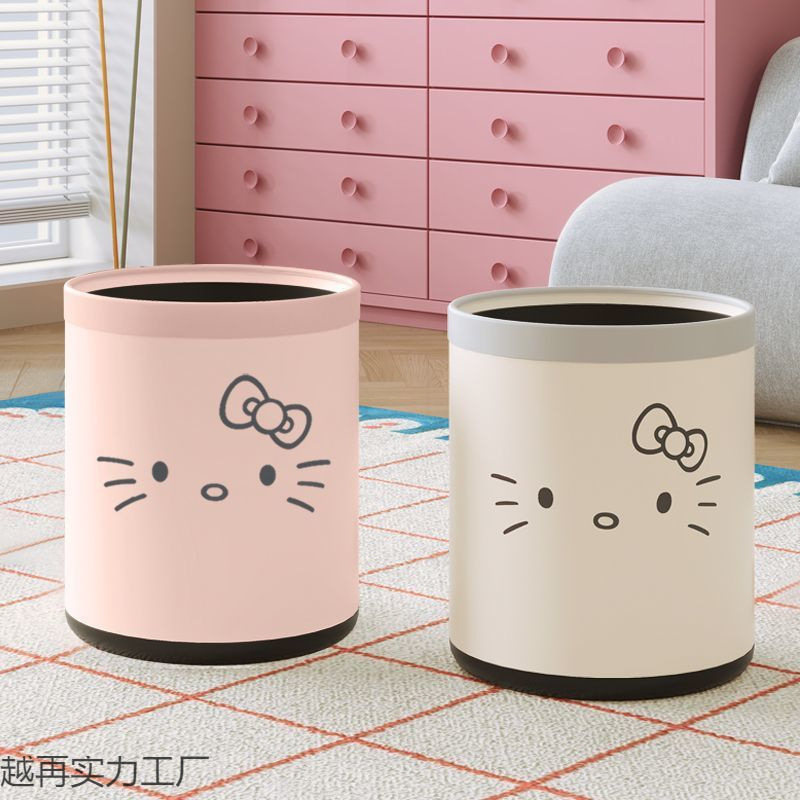 Cat-Themed Double-Layer Trash Can for Home Use, Cute and Stylish, Suitable for Living Room, Bedroom, Dormitory, Kitchen Wastebasket
