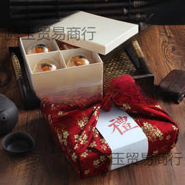 中秋月饼包装盒蛋黄酥礼盒中式糕点和果子点心九宫格木盒方巾包装