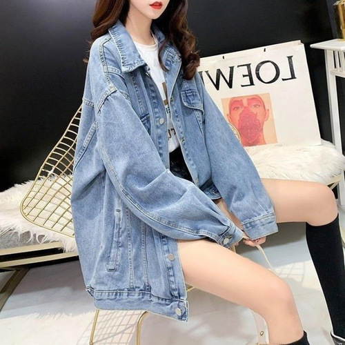 Denim coat, women's spring and autumn new style, Korean style, loose, personalized, all-matching casual, large-size, outerwear jeans
