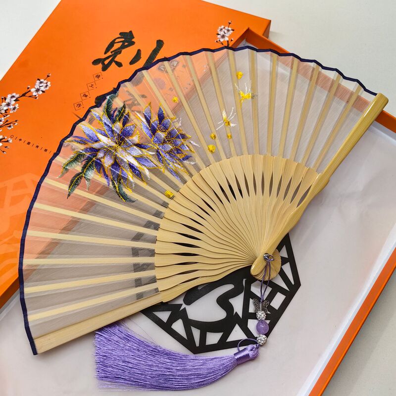 【卸売注文】蘇州刺繍扇子、刺繍扇子、古風女性扇子、中国扇子、工芸品ギフト扇子|undefined