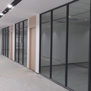 Office Glass Partition Wall Frosted Aluminum Alloy Double-Layer with Louvered Inner Steel and Outer Aluminum Fireproof Glass Partition