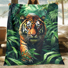 C 36857 Tiger Print Flannel Blanket ���yӡ�����m�q̺�羳