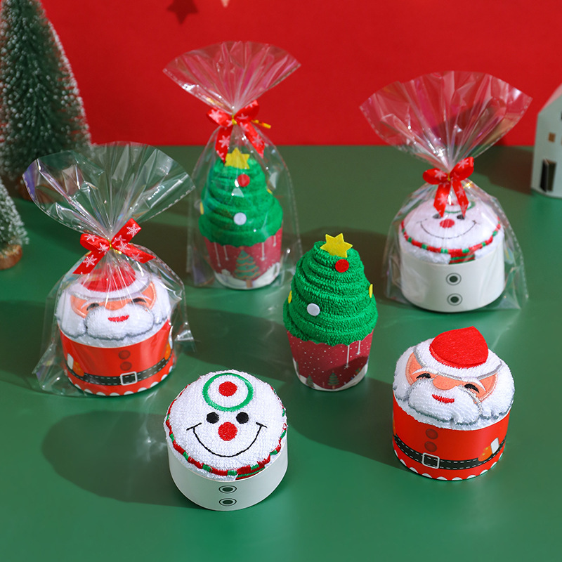 Christmas Tree Old Man Snowman Elk Doll Cake Towel Company Christmas Eve New Year's Eve Event Gift Factory Store
