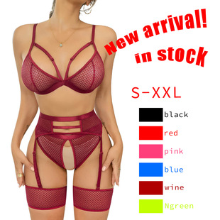 Deer New Amazon AliExpress 2022 Spring and Summer Women's Multi-color Perspective Lace Lace Fun Set